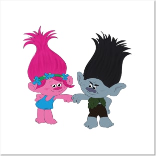 Poppy and Branch from Trolls Dreamworks Posters and Art